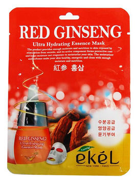 Маска тканевая с экстрактом женьшеня Ultra Hydrating Essence Mask Red Ginseng, 25 мл, Ekel