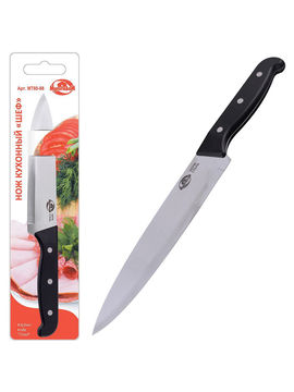 Нож кухонный ШЕФ, длина лезвия 16,5 см Мультидом, цвет в ассортименте