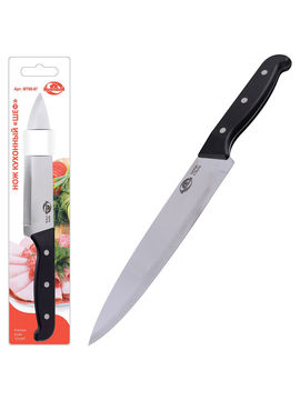 Нож кухонный ШЕФ, длина лезвия 19 см Мультидом, цвет в ассортименте