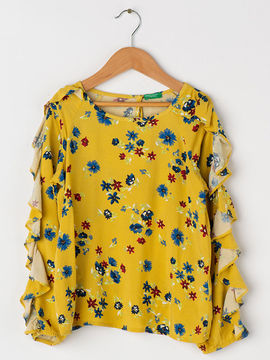 Блуза United Colors Of Benetton для девочки, цвет желтый