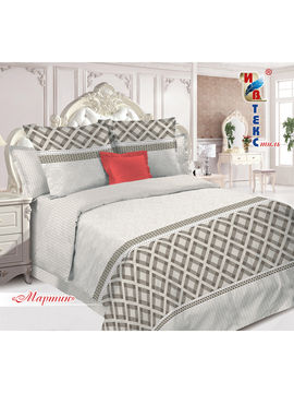 Комплект постельного белья, 2-спальный ИВТЕКстиль, цвет серый