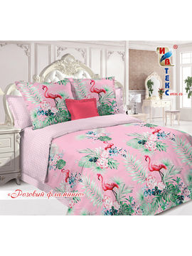 Комплект постельного белья, 2-спальный ИВТЕКстиль, цвет розовый