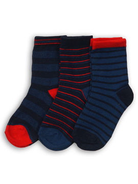 Носки, 3 пары Minoti для мальчика, цвет синий, красный