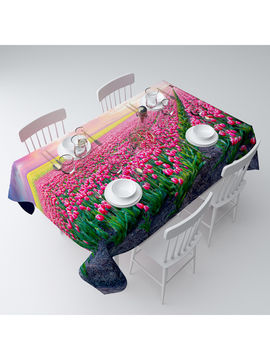 Скатерть "Поле тюльпанов", 145*220 см Сирень, цвет мультиколор