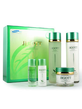 Набор подарочный JIGOTT WELL-BEING GREENTEA 3SET с экстрактом зеленого чая (тонер, эмульсия, крем), JIGOTT