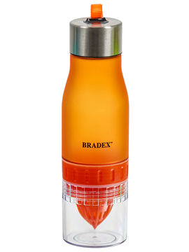 Бутылка для воды с соковыжималкой 0,6 л Bradex, цвет оранжевый