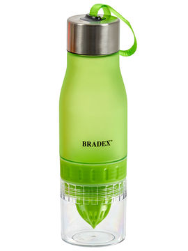 Бутылка для воды с соковыжималкой, 0,6 л Bradex, цвет салатовый