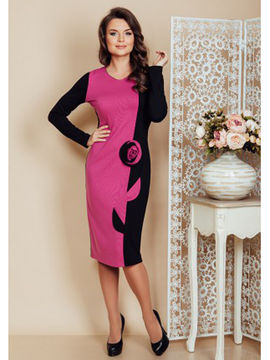 Платье Topdesign, цвет черный, розовый