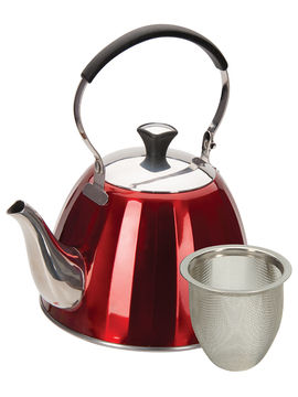 Чайник заварочный с ситечком, 1 л Regent, цвет красный, черный