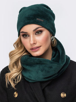Комплект: шапка, хомут Dressa, цвет зеленый