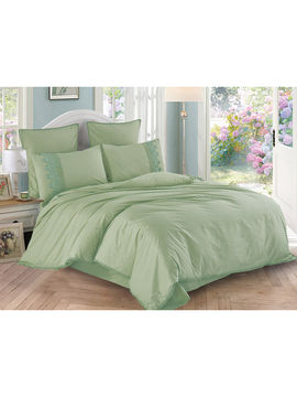 Комплект постельного белья, Евро Cleo, цвет зеленый