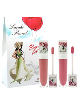 Подарочный набор: жидкие матовые помады Стойкость и матовость, pink nude/berry, Landa Branda