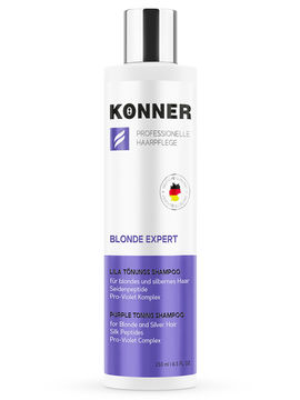 Шампунь фиолетовый тонирующий для обесцвеченных волос и волос светлых оттенков, 250 мл, KONNER