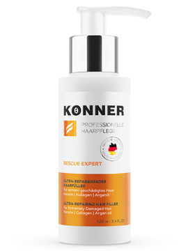 Масло-филлер RESCUE EXPERT для сильно поврежденных волос с кератином, коллагеном и арганой, KONNER