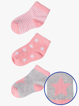 Носки, 3 пары 5.10.15 для девочки, цвет розовый