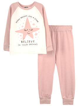 Пижама Kuza для девочки, цвет белый, розовый