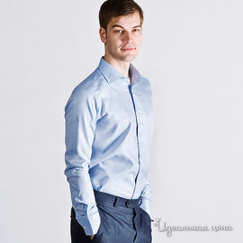 Сорочка Roberto Bruno  с длинным рукавом, голубая