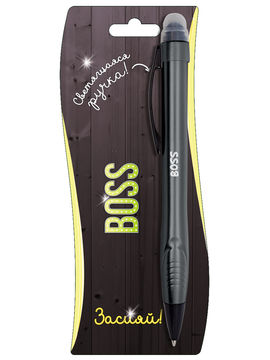Ручка-стилус с подсветкой "Boss" Be Happy, цвет серый