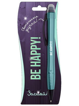 Ручка-стилус с подсветкой "Be happy!" Be Happy, цвет бирюзовый
