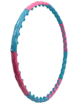 Обруч массажный с 80 силиконовыми шариками с магнитами, вес 1,45 кг Bradex, цвет голубой, розовый