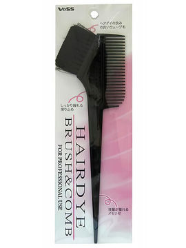 Гребень c щеткой для профессионального окрашивания волос (малый) Hairdye brush and comb, VESS