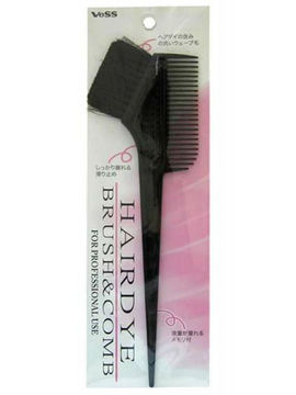 Гребень c щеткой для профессионального окрашивания волос (большой) Hairdye brush and comb, VESS