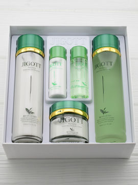Подарочный набор WELL-BEING GREENTEA 3SET с экстрактом зеленого чая (тонер/эмульсия/крем), JIGOTT