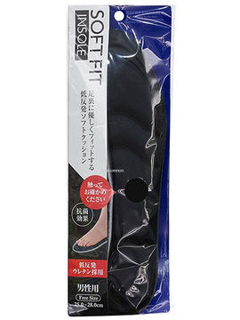 Мягкие анатомические стельки с антибактериальным эффектом для спортивной обуви 25-28 см, FUDO KAGAKU, цвет черный