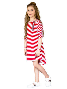 Платье iRMi для девочки, цвет красный, белый