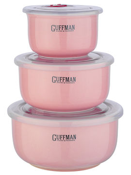 Набор контейнеров, 3 шт. Guffman, цвет розовый