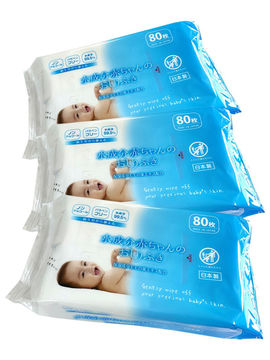 Влажные салфетки для ухода за нежной кожей малышей с экстрактом листьев персика, 3х80 шт, MISERA