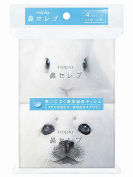 Платки носовые бумажные двухслойные Funny Noses, 4 шт, NEPIA