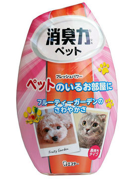 Дезодорант – ароматизаторЖидкий для комнат против запаха домашних животных c ароматом фруктового сада Shoushuuriki, 400 мл, ST FAMILY