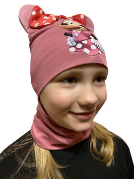Комплект: шапка, снуд Kids Style, цвет ярко-розовый