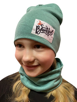 Комплект: шапка, снуд Kids Style, цвет бирюзовый