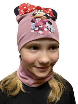Комплект: шапка, снуд Kids Style, цвет розовый