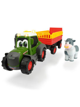 Трактор Happy Fendt с прицепом для перевозки животных, 30 см свет звук DICKIE