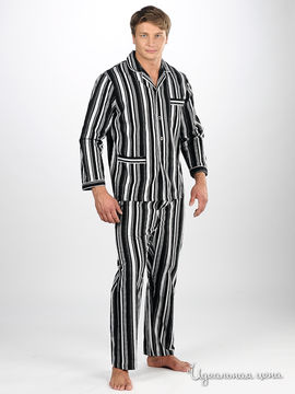 Пижама Fancy мужская, цвет черный / принт полоска