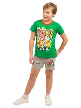 Футболка с шортами для мальчика Kids style, цвет зеленый