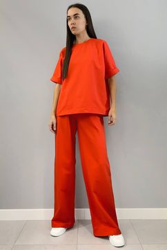 Костюм толстовка короткий рукав с брюками ,цвет оранжевый
