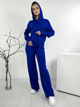 Трикотажный костюм с брюками, цвет синий