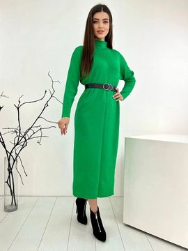 Трикотажное платье, цвет зеленый