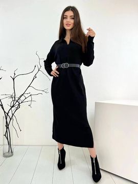 Трикотажное платье, цвет черный
