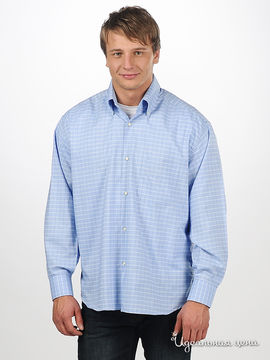 Рубашка MALCOM мужская, цвет голубой / принт клетка