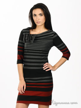 Платье Fervente женское, цвет серый / черный / красный