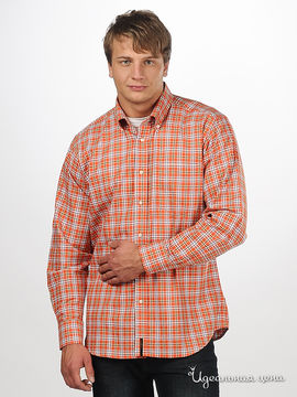 Рубашка Blend&Joop мужская, цвет оранжевый / принт клетка