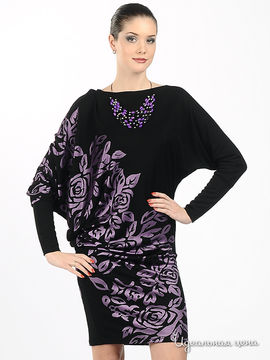 Платье Adzhedo женское, цвет черный / лиловый