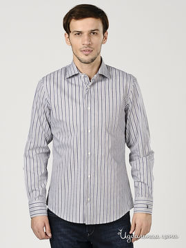 Рубашка Ferre, Trussardi, Armani мужская, цвет серый / синий