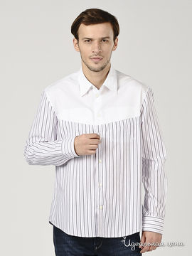 Рубашка Armani мужская, цвет белый / принт полоска