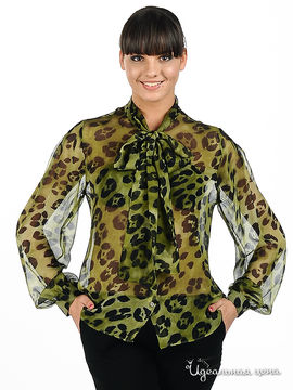 Блузка Blugirl Blumarine цвет зеленый / принт леопард